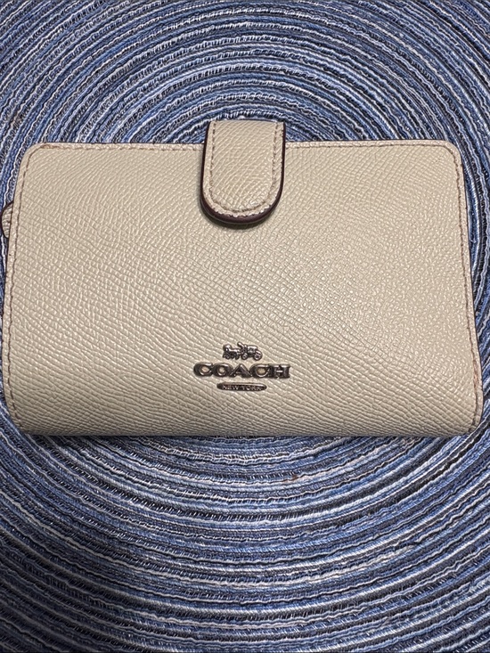 Coach Handbags - COACH Pebbled Leather Wallet in Mint Green